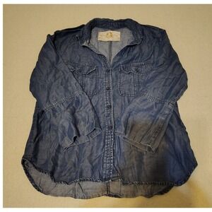 Bella Dahl Chambray‎ Shirt Womens Size M Denim Button Down Top OO